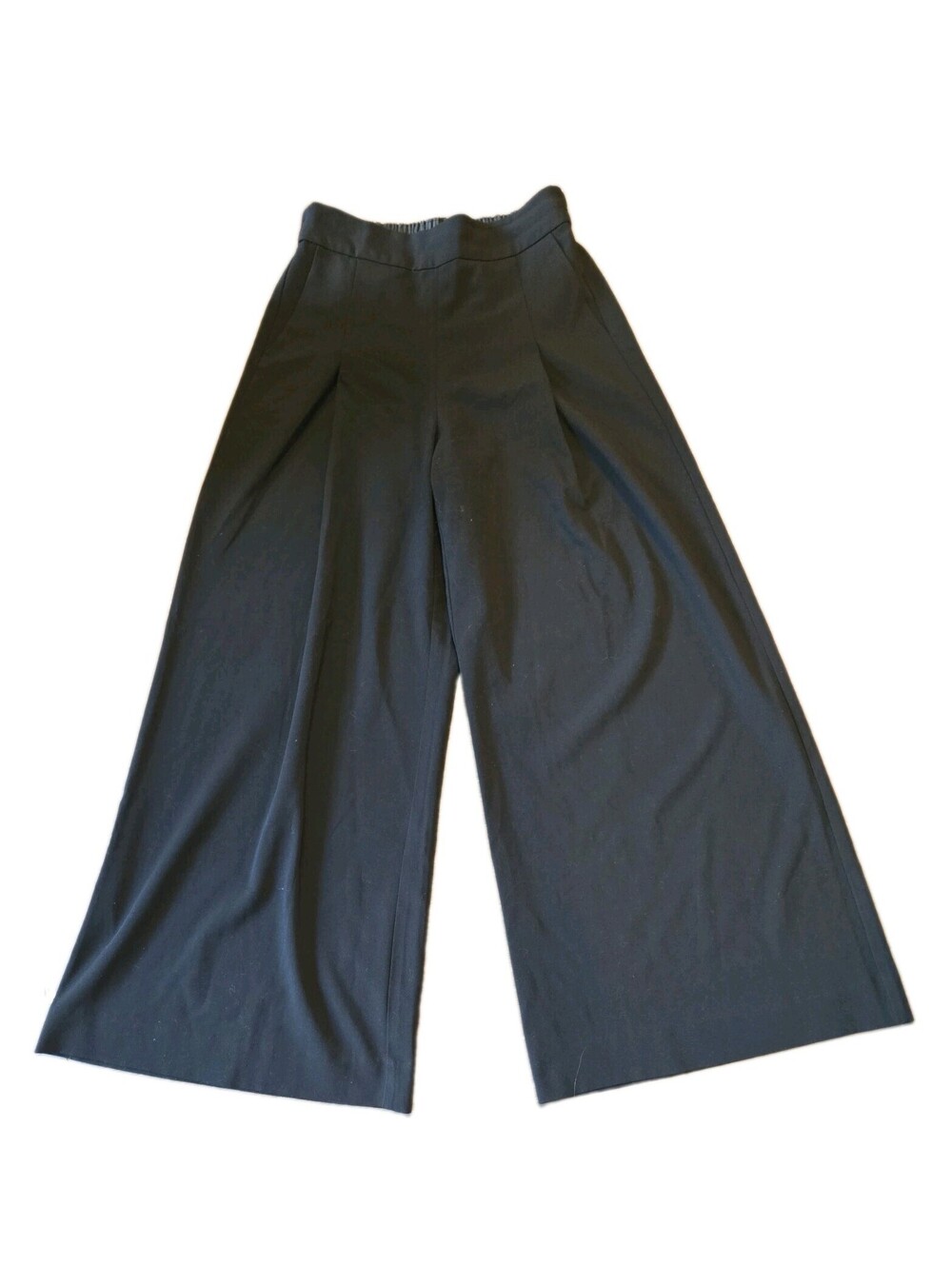 Madewell Wide Leg Black Trouser Pant caldwell Sz 4 Business Casual elastic waist